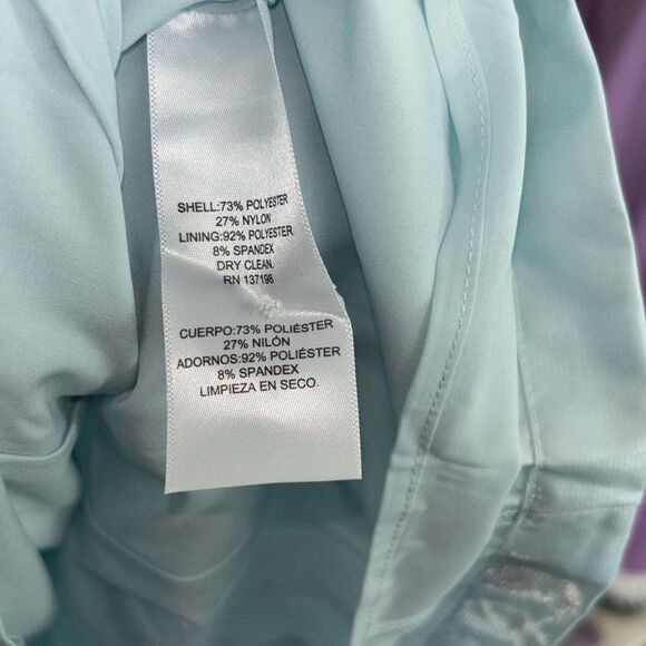 Danielle Bernstein Rhinestone Button Puff Sleeve Light Blue DressNWT - Picture 8 of 12